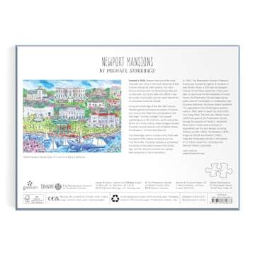 Galison Newport Mansions – 1000 Piece Michael Storrings Jigsaw Puzzle Featuring Beautiful Artwork of Famous Newport Rhode Island Mansions