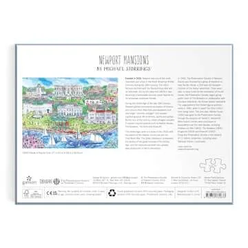 Galison Newport Mansions – 1000 Piece Michael Storrings Jigsaw Puzzle Featuring Beautiful Artwork of Famous Newport Rhode Island Mansions