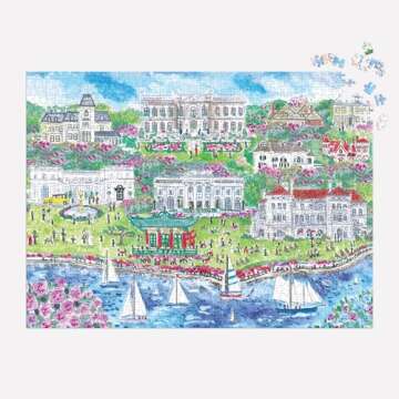 Galison Newport Mansions – 1000 Piece Michael Storrings Jigsaw Puzzle Featuring Beautiful Artwork of Famous Newport Rhode Island Mansions