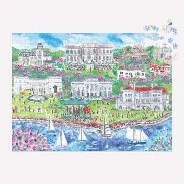 Galison Newport Mansions – 1000 Piece Michael Storrings Jigsaw Puzzle Featuring Beautiful Artwork of Famous Newport Rhode Island Mansions