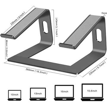 Orionstar Laptop Stand Portable Aluminum Laptop Riser Compatible with Mac MacBook Air Pro 10 to 15.6...