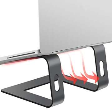 Orionstar Laptop Stand Portable Aluminum Laptop Riser Compatible with Mac MacBook Air Pro 10 to 15.6 Inch Notebook Computer, Detachable Ergonomic Elevator Holder, Space Grey