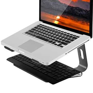 Orionstar Laptop Stand Portable Aluminum Laptop Riser Compatible with Mac MacBook Air Pro 10 to 15.6 Inch Notebook Computer, Detachable Ergonomic Elevator Holder, Space Grey
