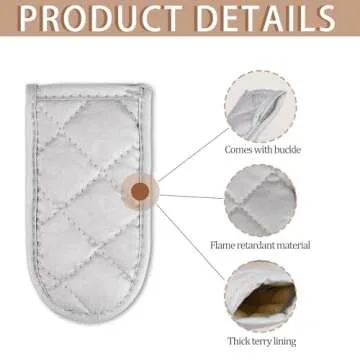 4 Pieces Hot Handle Covers Heat Resistant Pot Sleeve Grip Cotton Cast Iron Skillet Handle Covers Non-Slip Machine Washable Handle Mitts for Kitchen Baking Cooking BBQ Cookwares