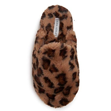 Laura Ashley Scuff Slippers for Women with Memory Foam Insole in Animal Print