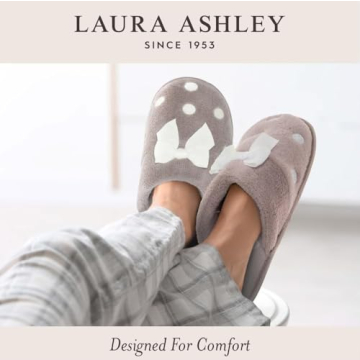 Laura Ashley Women's Memory Foam Scuff Slippers