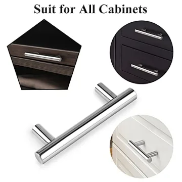 Probrico 30 Pack Polished Chrome Cabinet Handles 3 Inch