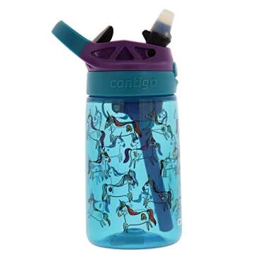 Contigo AUTOSPOUT Unicorn Kids Water Bottle 14oz - Easy-Clean & Spill-Proof