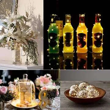 ANJAYLIA 16.5Ft 50 LED Fairy Lights Battery Operated String Lights for Party Home Wedding Festival Decoration, Warm White