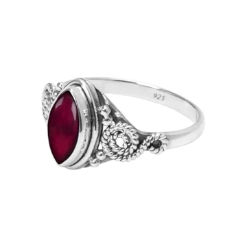 Garnet Stone Ring 925 Sterling Silver for Women Gifts