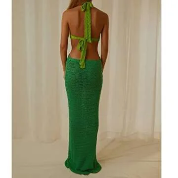 Women Sexy Knitted Cutout Maxi Dress for Trendy Summer Style