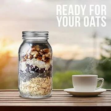 Ball Mason Jars 32 oz Bundle with Non Slip Jar Opener- Set of 4 Quart Size Mason Jars with Regular Mouth - Canning Glass Jars with Lids, Heritage Collection