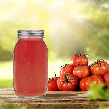 Ball Mason Jars 32 oz Bundle with Non Slip Jar Opener- Set of 4 Quart Size Mason Jars with Regular Mouth - Canning Glass Jars with Lids, Heritage Collection