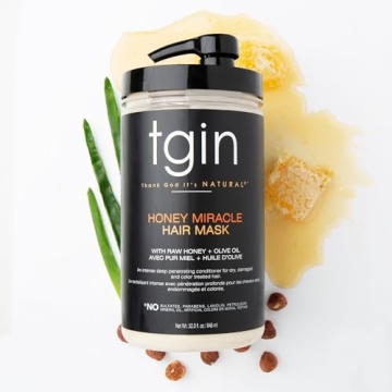 tgin Honey Miracle Hair Mask for Curly Hair - Deep Conditioner