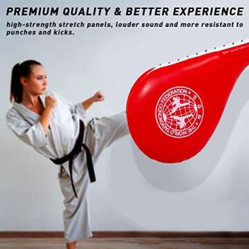 JANNO 2 Pack Taekwondo Kick Pads, Double Strike Boxing Pads, Striking Karate Martial Arts Training T...