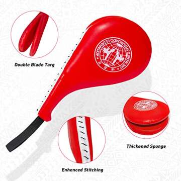JANNO 2 Pack Taekwondo Kick Pads, Double Strike Boxing Pads, Striking Karate Martial Arts Training Target Pad, Karate Kicking Target for Kids Youth Adult