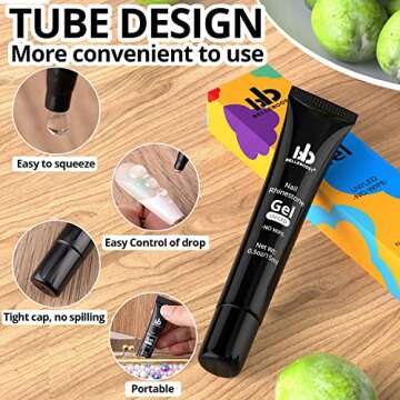 3 PCS NO Wipe Nail Rhinestone Glue Gel for Nail Art