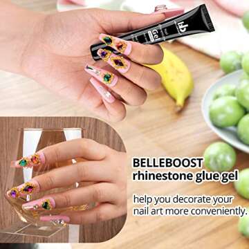 3 PCS NO Wipe Nail Rhinestone Glue Gel for Nail Art