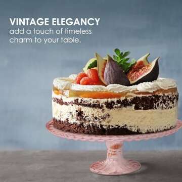 Amici Home Rochester Footed Glass Cake Stand | Round Vintage Style Cake Plate | Serving Platter for ...