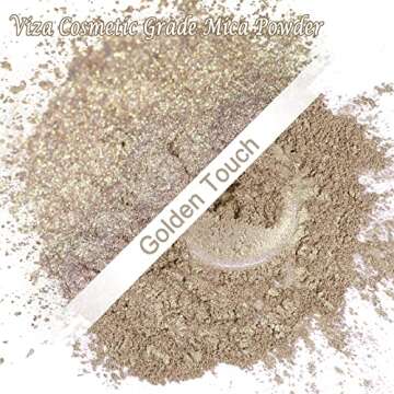 Viza Cosmetic Grade Mica Powder, 40g/1.4oz Natural Color Pigment Powder for Nails, Lip Gloss, Body B...