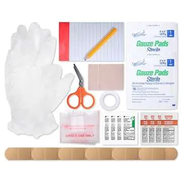 MFASCO Boy Scout Personal First Aid Kit-Compact Black Pouch Attaches to Belt or Bag, Scout-Compliant Supplies, Meets BSA Standards - Mini Emergency Kit for Travel, Hiking, Camping, Outdoor Use 6x4x2.5