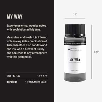 Aroma360 Hotel Collection Diffuser Oil-My Way-Aromatherapy Essential Fragrance Oil-Sandalwood, Warm Virginia Cedar& Beautiful Iris-50ML 1.7 Fl oz