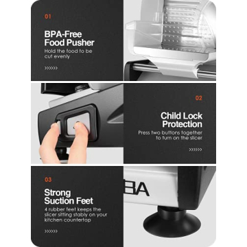 OSTBA Electric Deli Food Slicer with Adjustable Thickness