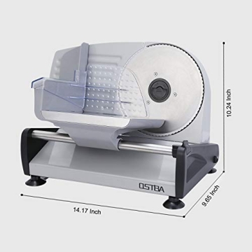 OSTBA Electric Deli Food Slicer with Adjustable Thickness
