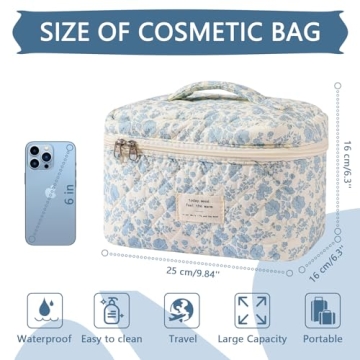 Large Floral Makeup Bag – Stylish Organizer for Women