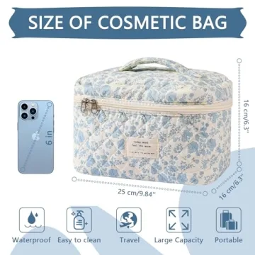 Large Floral Makeup Bag – Stylish Organizer for Women