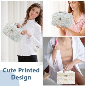 Large Floral Makeup Bag – Stylish Organizer for Women