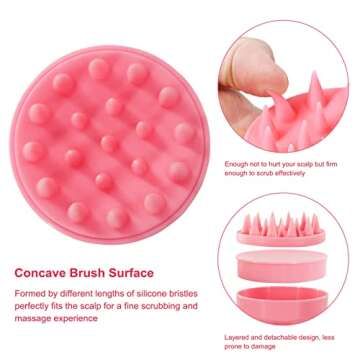 LONOIIEN Scalp Massager - Soft Silicone Bristles Exfoliator