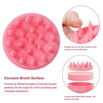 LONOIIEN Scalp Massager - Soft Silicone Bristles Exfoliator