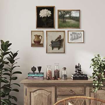Vintage Farmhouse Wall Decor Set 11x14 - 5 Prints Collection