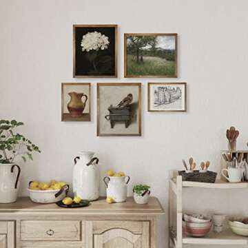 Vintage Farmhouse Wall Decor Set 11x14 - 5 Prints Collection