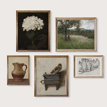 Vintage Farmhouse Wall Decor Set 11x14 - 5 Prints Collection