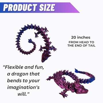 Amerimaker 20" Articulated Color Changing Dragon Toy