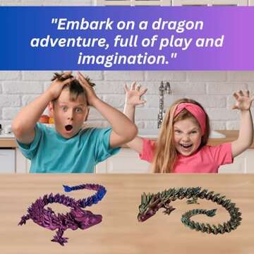 Amerimaker 20" Articulated Color Changing Dragon Toy