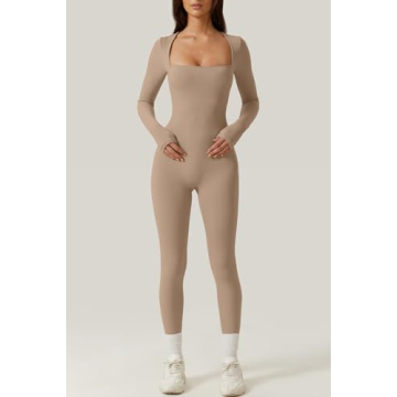 Buy QINSEN Women's Square Neck Bodycon Jumpsuit Online