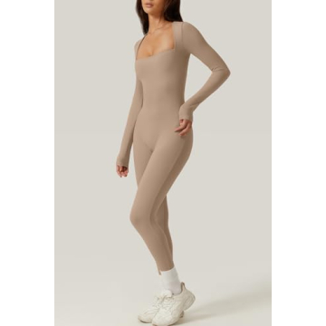 Buy QINSEN Women's Square Neck Bodycon Jumpsuit Online