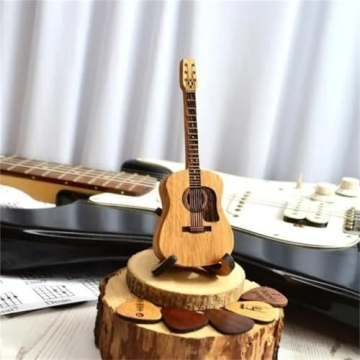 Wooden Guitar Pick Box with Stand – Mini Holder