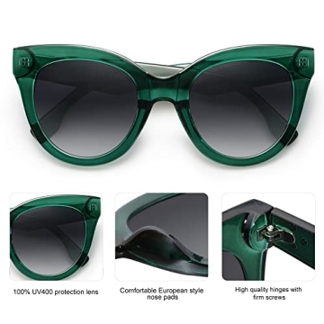 SOJOS Retro Cateye Sunglasses Women UV400 Protection