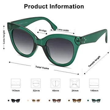 SOJOS Retro Cateye Sunglasses Women UV400 Protection