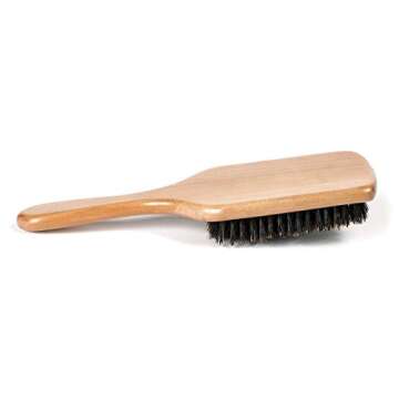 GranNaturals Boar Bristle Smoothing Hair Brush for Women and Men - Medium/Soft Bristles - Natural Wooden Large Flat Square Paddle Hairbrush for Fine, Thin, Straight, Long, or Short Hair
