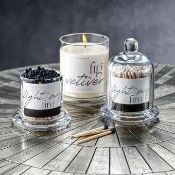 Zodax Light My Fire Matches with Glass Dome for Home Decor