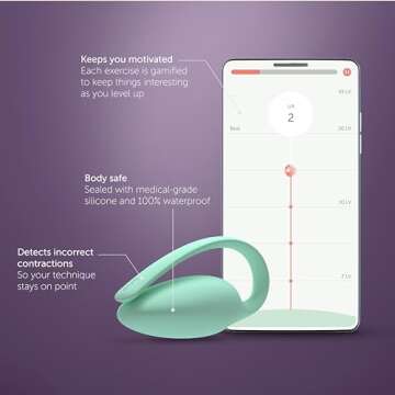 Elvie - App Controlled Women's Pelvic Floor Trainer, Smart Kegel Exerciser - Body Safe Muscle Streng...