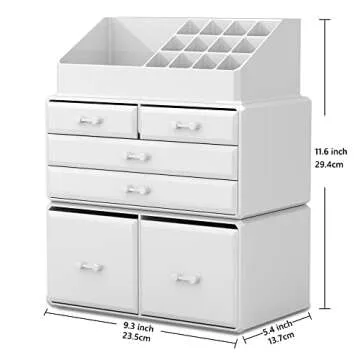 READAEER Makeup Organizer with 6 Drawers for Cosmetics