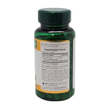 Milk Thistle by Nature's Bounty, Herbal Health Supplement, Supports Liver Health, 175mg, 100 Softgel...