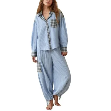 Luckinbaby Women Christmas Pajamas Set - Stylish & Cozy Plaid Pj Sleepwear