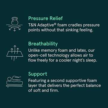 Tuft & Needle -T&N Adaptive Foam Legacy Original Queen Mattress, Medium-Firm Feel, Cooling, Pressure Relief, CertiPUR-US, 100-Night Trial